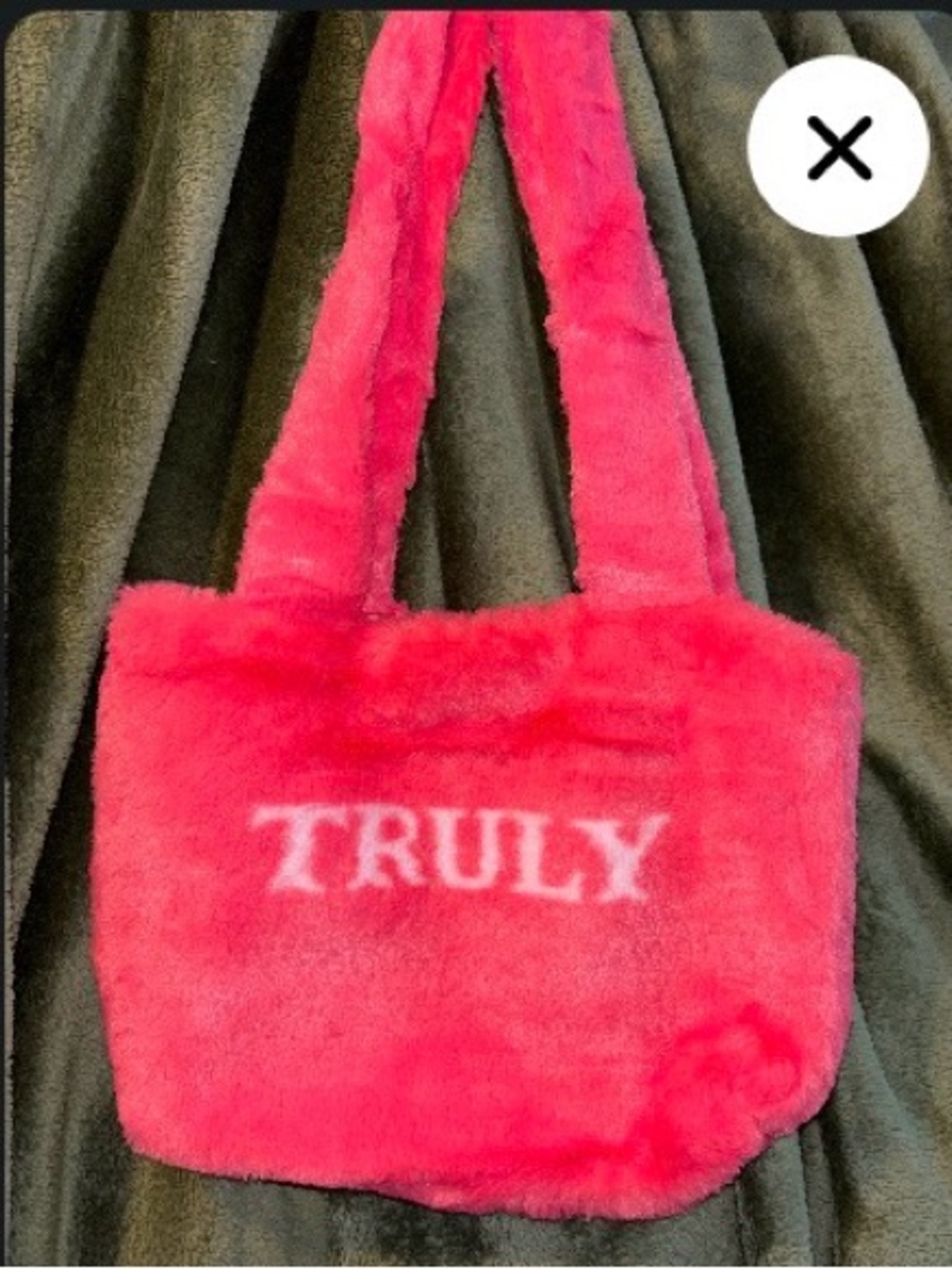 TRULY Plush Faux Fur Tote in Bright Pink